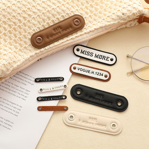 New3d thương hiệu Tiếng Anh thư nổi liễu Nail PU da quần áo phụ kiện trang trí - Product Image 5