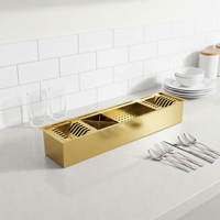 Station de travail de cuisine multi-compartiments en acier inoxydable 304 avec évier multifonctionnel, idéale pour ranger la vaisselle et les ustensiles de table