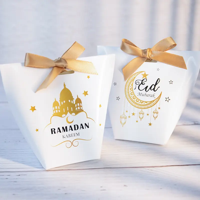 Hoogwaardige Goudkleurige Papieren Geschenkdozen Geven De Voorkeur Aan Ramadan Decoraties Islamitische Moslim Feestartikelen Eid Mubarak Snoepdoos