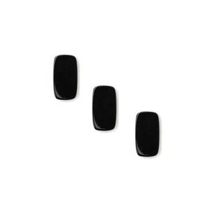 Ónix Negro Natural, Forma Rectangular Redondeada, 10x14mm, Cabujón Plano Suelto, Piedra Preciosa para Joyería, Anillo, Collar, Pulsera, Todos los Tamaños Disponibles - Product Image 3