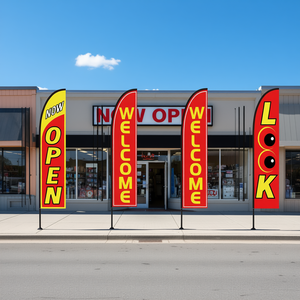 Kit de drapeau de bienvenue à design ouvert, mât en aluminium de 4,5 m, matériau polyester, impression numérique, publicité commerciale - Product Image 2