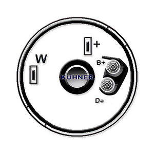 Alternatore compatibile con VOLVO 760 2.3 Benzina (KW: 121, CV: 165) dal 01-1988 al 07-1992 KUHNER 30900RI NUOVO - Product Image 3
