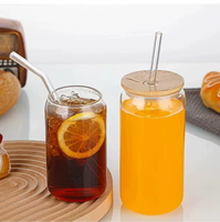 Ensemble de 8 pailles en verre pour verres à smoothie de 500 ml, compatibles micro-ondes et lave-vaisselle, réutilisables pour café glacé, cocktails, sodas, bières