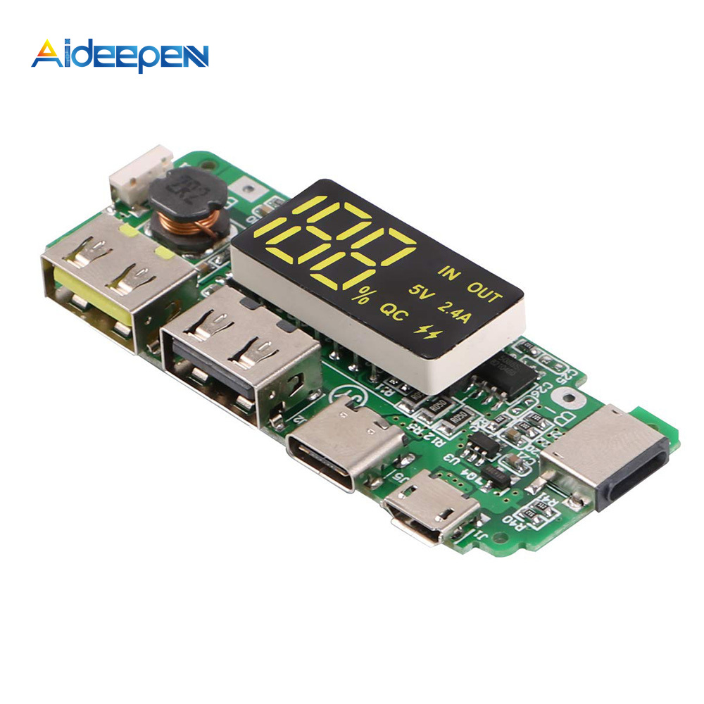 Aideepen QC Dual USB литий 18650 батарея солнечных батарей DIY зарядное устройство Модуль 5V 2.4A 18650 зарядное устройство Power Bank зарядное устройство доска