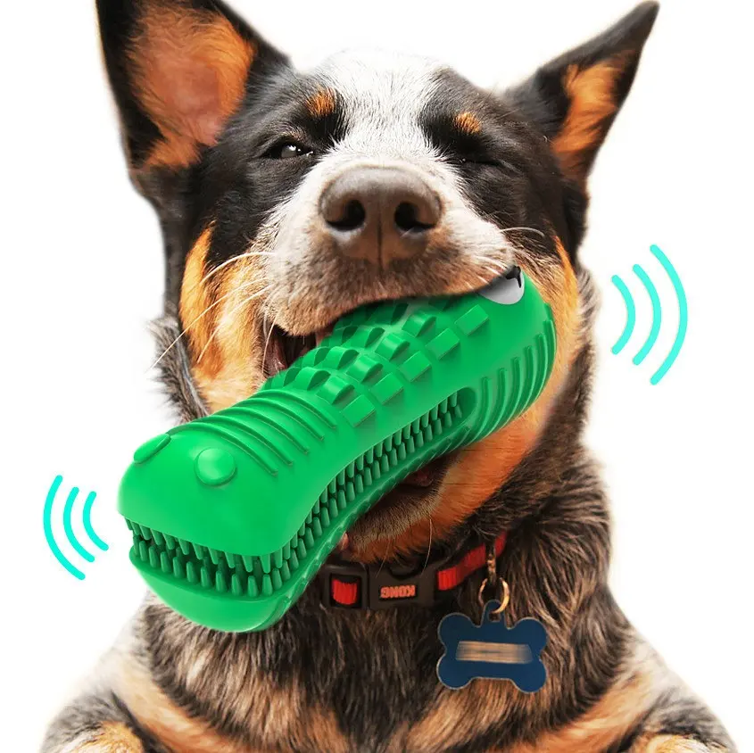 Wellfine Hot Sell Durable Squeaky Pet Chew Spielzeug Hund Molar Zahnbürste Reinigung Interaktives Hundes pielzeug für aggressive Chewers