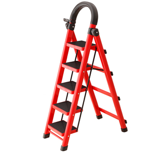 Scala Pieghevole in Acciaio a 5 Gradini Multiuso a Basso Prezzo, Salvaspazio, Resistente alla Ruggine, Portatile per Uso Domestico - Product Image 2