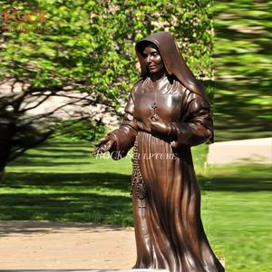 Giardino di vendita calda squisita intagliato a mano vergine maria antica decorazione della chiesa religiosa in bronzo statua della vergine maria - Product Image 3