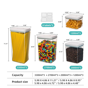 Kitchen Food Storage Container Clear Plastic Canister Set <b>Noodle</b> <b>Box</b> Multi Grain Storage Tank Transparent Sealed Cans Jar - Product Image 4