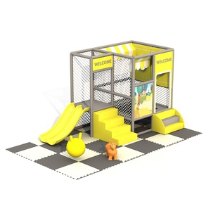 Équipement d'aire de jeux scolaire Ensemble d'aire de jeux intérieure Soft Play Heppy Toboggan bleu Trampoline pour bébé Mini équipement d'aire de jeux pour enfants - Product Image 1