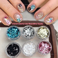 Accessoires de nail art ultra-fins brillants à sequins ronds, style Instagram, printemps-été, couleurs variées, tailles mixtes, pour DIY ongles