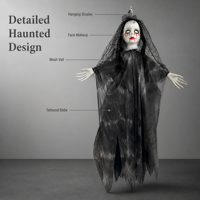 SIPKLR Décoration d'Halloween suspendue de 47 pouces, Fantôme de Mariée Effrayante pour Jardin, Maison Hantée, Fête Horreur, Ornement Suspendu