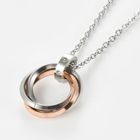 Collier pendentif en acier inoxydable avec trois cercles entrelacés pour hommes et femmes, combinaisons multicolores, breloques rondes, bijoux cadeau