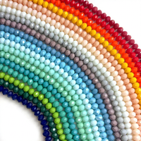Perles de cristal AB colorées 4x3mm 6x4mm 8x6mm 10x8mm avec cartes de perles multicolores et perles en cristal sur bâtonnets pour la fabrication de bijoux