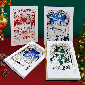Tarjetas de Navidad 3D con Corte Láser, Tarjetas de Felicitación Pop-up de Papel Calado con Sobre para Familiares y Amigos, Venta al Por Mayor - Product Image 1