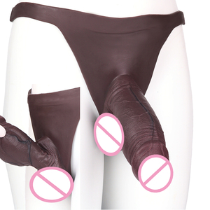 SXXY nouveau Silicone mâle sangle sur <span class=keywords><strong>gode</strong></span> noir réaliste pénis manches <span class=keywords><strong>string</strong></span> creux <span class=keywords><strong>gode</strong></span> t-back pantalon pour hommes retarder l'éjaculation - Product Image 1
