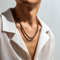 Collier Hawaïen fait main style bohème avec perles en bois incrustées, perles de noix de coco, chaîne de clavicule pour homme, idéal pour les fiançailles
