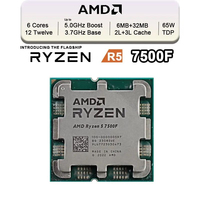 Processeur AMD Ryzen 5 7500F R5 7500F 3,7 GHz 6 cœurs 12 threads AM5 Zen 4 pour ordinateur de bureau 5 nm L3=32 Mo