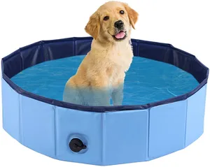 Hartes Plastikschale tragbares Schwimmbad für Hunde Katzen und Kinder Haustier Welpen-Badezimmer großes faltbares Hundebad