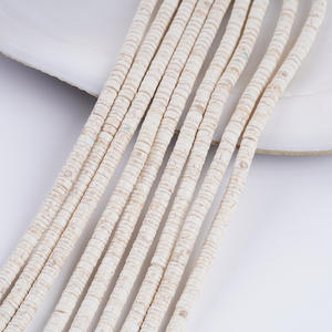 Perles d'espacement circulaires en pierre de pin synthétique blanche, faites à la main, pour bracelets et colliers DIY, composants de bijoux transfrontaliers - Product Image 2