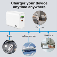 Adaptateur chargeur USB Schitec US Standard 20W 3.0, finition mate givrée, double sortie A+C, chargeur de voyage compact, charge rapide pour mobile