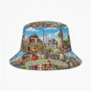 Cappello a Secchiello in Pelle con Logo Personalizzato Stampato, Souvenir Turistico di <span class=keywords><strong>Istanbul</strong></span>, Turchia, Vendita all'Ingrosso - Product Image 1