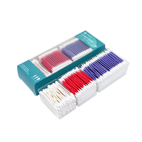 Coton-tiges anti-imperfections personnalisables en trois couleurs avec étiquetage privé, 385 pièces, bâtonnets en papier, avec boîte tiroir