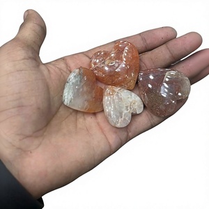 หินควอตซ์ธรรมชาติรูปหัวใจขัดเงาสำหรับทำเครื่องประดับ - Product Image 1