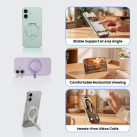 Support magnétique de téléphone avec béquille, design pliable, anneau antidérapant en métal pour bureau, accessoire de téléphone portable, vente en gros
