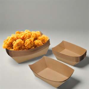 Barquette en papier kraft rectangulaire jetable de qualité alimentaire personnalisée pour les takoyaki, les sushis, les salades et l'emballage de la restauration rapide - Product Image 3