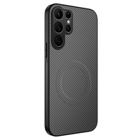 Étui de téléphone portable magnétique de luxe texturé en fibre de carbone pour Samsung Galaxy S26 S25 S24 S23 S22 Ultra A17 A37 A57 A16 A36 A56