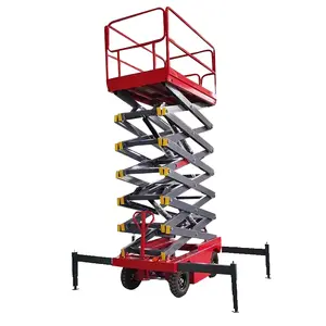 Low Price And High Efficiency 4 Wheel Mobile Lifting Platform With A Wide Operating Table And High Carrying Capacity