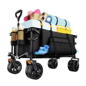 Carrello Pieghevole Multiuso per Spiaggia, <span class=keywords><strong>Campeggio</strong></span> e Giardino, Passeggino per Bambini con Freno - Product Image 1