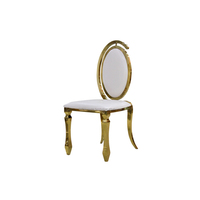 Chaises de salle à manger de luxe en acier inoxydable doré, empilables, de haute qualité, pour Banquet et mariage Louis