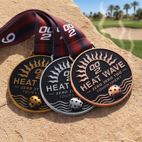 Medallas de Metal Personalizadas de Fábrica, Premios con Relieve 3D, Medallas de Pickleball de Aleación de Zinc Plateadas en Oro, Plata y Bronce Antiguo