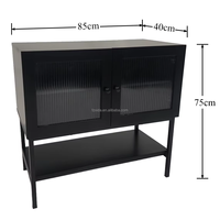 Buffet moderne de luxe en MDF noir, grande capacité, gain de place, pour salon, entrée, hôtel, appartement, chambre à coucher