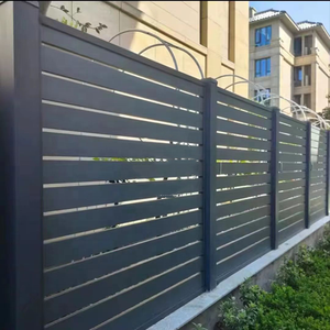 Valla <span class=keywords><strong>de</strong></span> aluminio <span class=keywords><strong>de</strong></span> 8 pies <span class=keywords><strong>de</strong></span> altura, cubierta <span class=keywords><strong>de</strong></span> valla <span class=keywords><strong>de</strong></span> WPC, Estate, color negro, sin excavar, pantalla Horizontal <span class=keywords><strong>de</strong></span> privacidad - Product Image 3