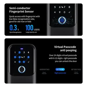 Boîte à clés intelligente Tuya TTlock avec empreinte digitale, Bluetooth, étanche, murale, sans clé, coffre-fort pour <span class=keywords><strong>Airbnb</strong></span>, bureau, OEM/ODM - Product Image 4