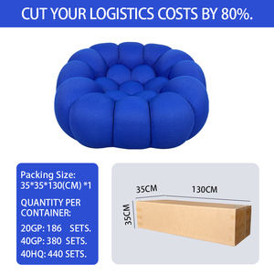 आधुनिक शैली इतालवी डिजाइन कपड़े घुमावदार आकार के बोनलेस सोफे वैक्यूम संपीड़ित फुटबॉल बुलबुला सोफा थोक के लिए सेट - Product Image 3