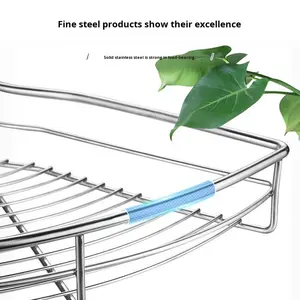 סל פינתי לארון מטבח מסתובב 180 מעלות, מדף אחסון תבלינים דו-שכבתי מסתובב 360 מעלות, מינימליסטי, מתאים לחדר אמבטיה ומלון - Product Image 5