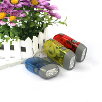 Lampe torche portable à manivelle manuelle 3 LED, dynamo à manivelle, lampe de survie d'urgence pour le camping et les activités de plein air