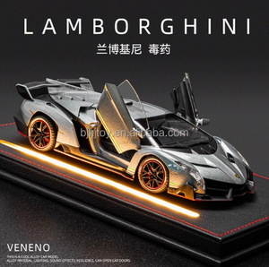 รถรัมโบ้ เวนีโน 1:24 โมเดลรถซูเปอร์คาร์โลหะผสมพลาสติก พร้อมเสียงและไฟ ระบบดึงถอยหลัง ประตูเปิดได้ - Product Image 2