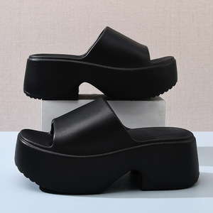 Sandales à talons compensés pour femmes, blanches, en EVA, à bout ouvert, pour l'été - Product Image 3