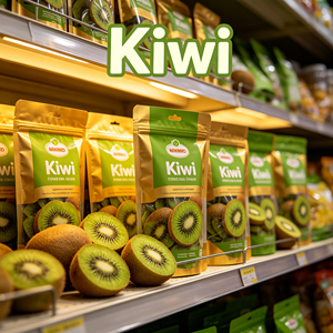 Tranches de kiwi séchées naturelles, douces, moelleuses et croquantes, emballées sous vide, collation de fruits, marque privée OEM, saines, 100% kiwi, prix d'usine - Product Image 1