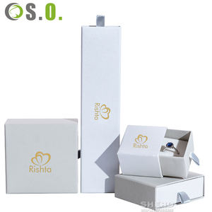 High Quality <b>Drawer</b> Type Black and White Necklace Earrings Ring <b>Storage</b> Paper Jewelry Packaging <b>Box</b> - Product Image 2