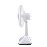 Kipas Angin Dinding Luar Ruangan Tenaga Surya 16 inci, Motor DC Plastik, Tahan Lama, Portabel, Dapat Diisi Ulang, Lampu LED, Output USB, Remote Digital