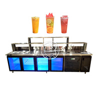 Meubles de restaurant commercial moderne 2024 avec évier à eau Station de table de bar à cocktails Comptoir de conception personnalisée