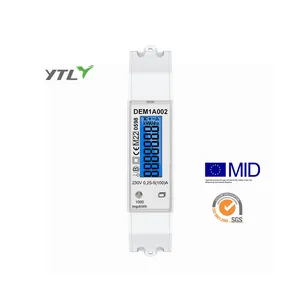 YTL DEM1A 0.25-5(100)A Din-Rail 1 fase um fio bidirecional eletricidade pulso medidores MID B + D aprovado