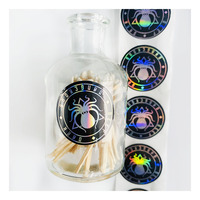 Etiquetas de Embalaje de Vinilo de Alta Adhesión con Impresión Personalizada, Resistentes al Agua y a los Rayos UV, Etiquetas Adhesivas en Rollo con Acabado Dorado Brillante y Holográfico
