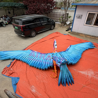 Décoration de toit gonflable, Faucon/Oiseau/Aigle gonflable pour accessoires de scène, Oiseau bleu gonflable géant à ailes énormes