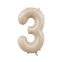 Ballons en feuille d'aluminium numérotés blanc crème caramel de 32 pouces, décorations pour le Nouvel An et les anniversaires, accessoires photo, fournitures de fête en gros